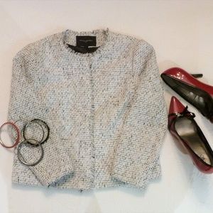 Black and White Tweed Jacket (w/fringe)